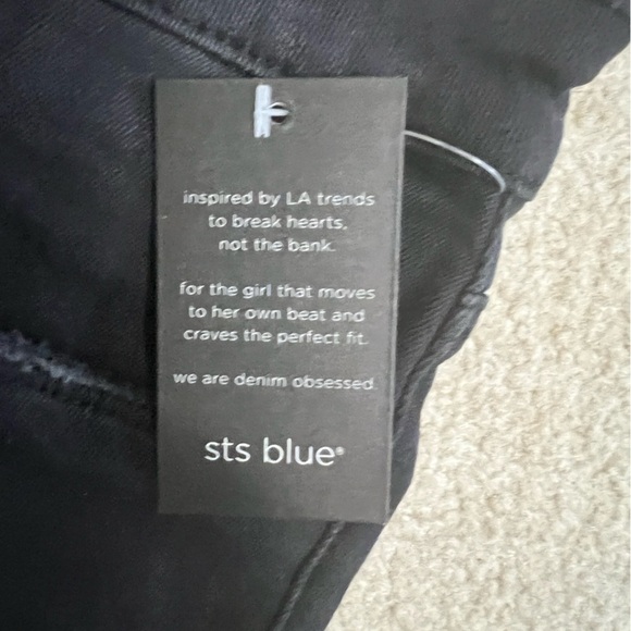 New NWT STS BLUE‎ jeans black distressed 30 Ellie  ankle skinny high rise - Picture 6 of 11